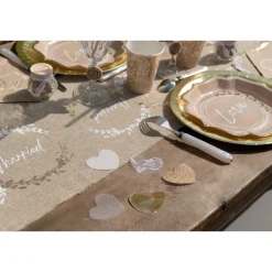 25 DÉCO JUTE TULLE COTON MARIAGE NATUREL 5.5X5CM