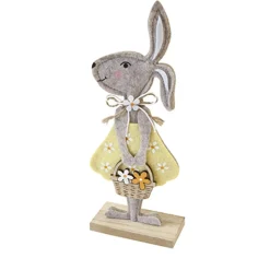 DÉCO LAPINE BOIS FEUTRINE 22.5CM BEIGE