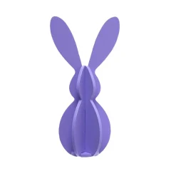 DÉCO LAPIN SILHOUETTE BOIS 12CM PARME