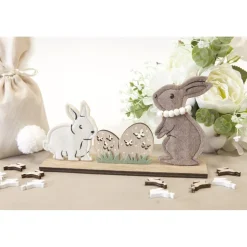 DÉCO LAPINS UFS BOIS FEUTRINE 21CM NATURE