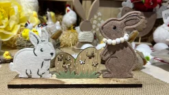 DÉCO LAPINS UFS BOIS FEUTRINE 21CM NATURE