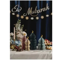4 DÉCO PAPIER ALVÉOLÉ EID MUBARAK 22.5-33.5CM