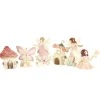 6 DÉCO PAPIER FAIRY WORLD 6.8-10CM ROSE PASTEL
