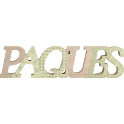 DÉCORATION BOIS PÂQUES PRINTEMPS 28CM SAUGE