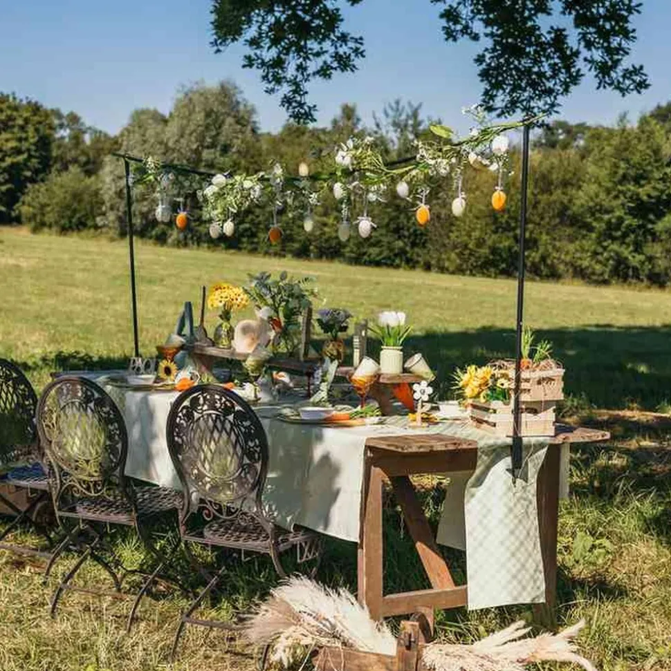 DÉCORATION BOIS PÂQUES PRINTEMPS 28CM SAUGE