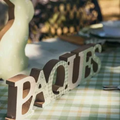 DÉCORATION BOIS PÂQUES PRINTEMPS 28CM SAUGE