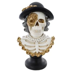 DÉCORATION BUSTE SQUELETTE FEMME RÉSINE 40.5CM