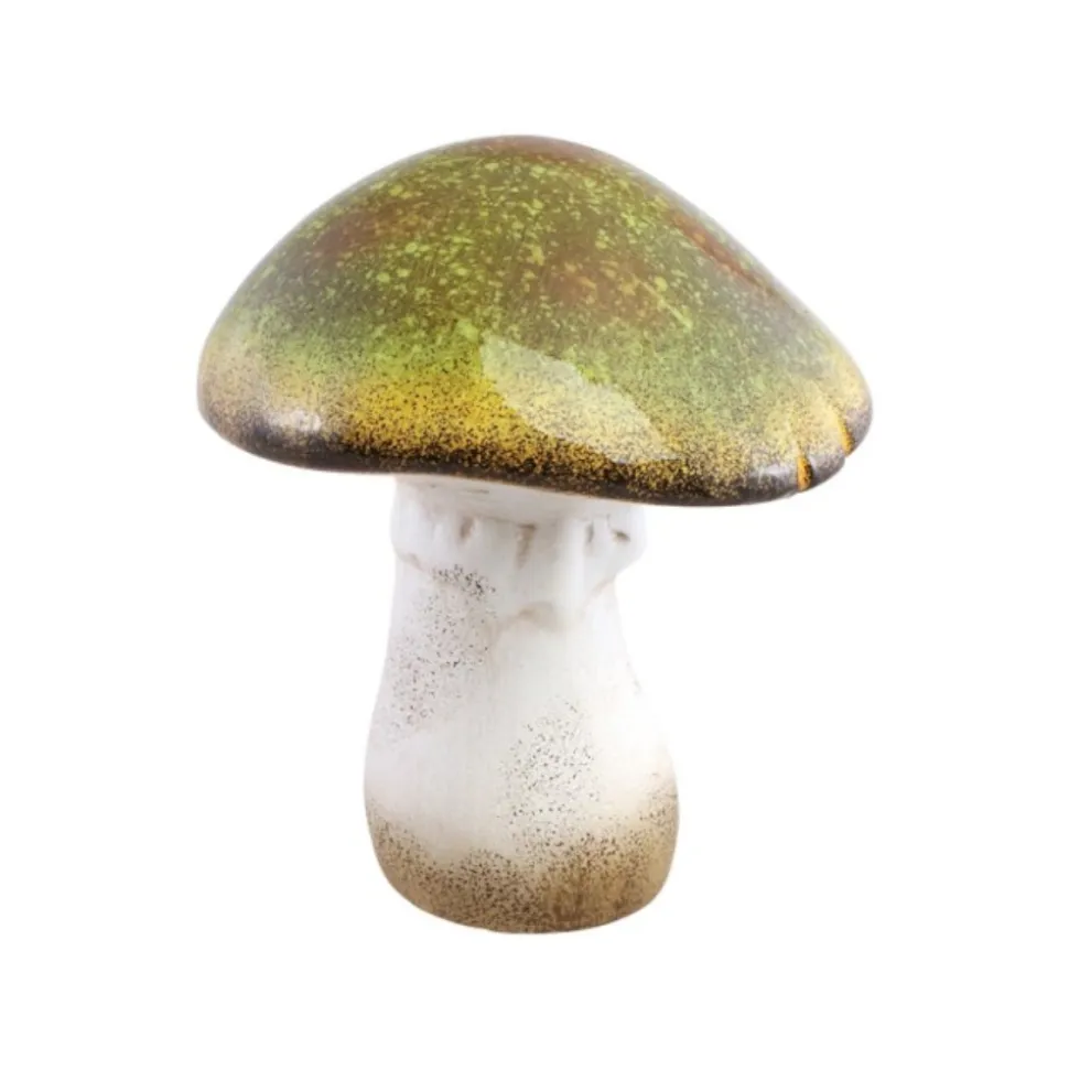 DÉCORATION CHAMPIGNON TERRE CUITE 13X12X15CM VERT