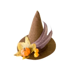 DÉCORATION CHAPEAU FEUTRE AUTOMNAL 12CM MARRON