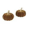 DÉCORATION CITROUILLES VELOURS 6X5CM PISTACHE DORÉ