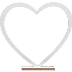 DÉCORATION COEUR MARIAGE BOIS 39X4X37CM BLANC
