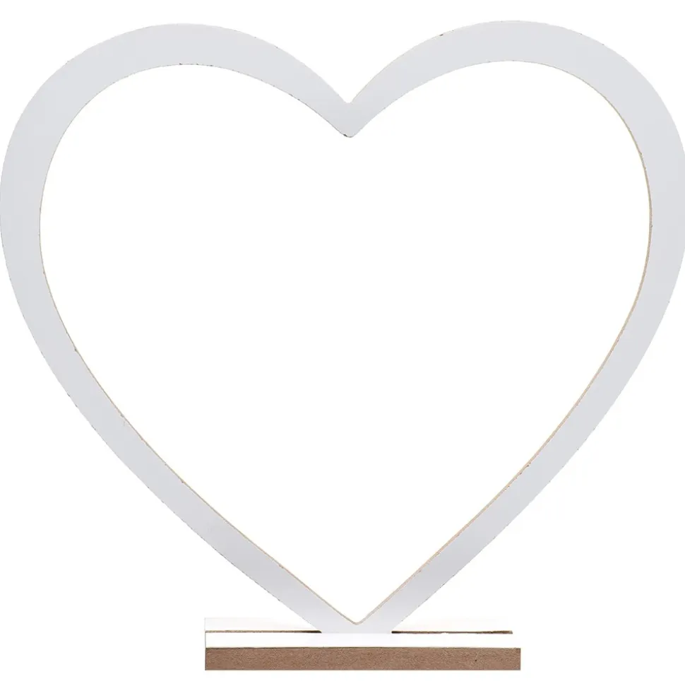 DÉCORATION COEUR MARIAGE BOIS 39X4X37CM BLANC
