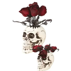 DÉCORATION CRÂNE AVEC ROSES 30CM
