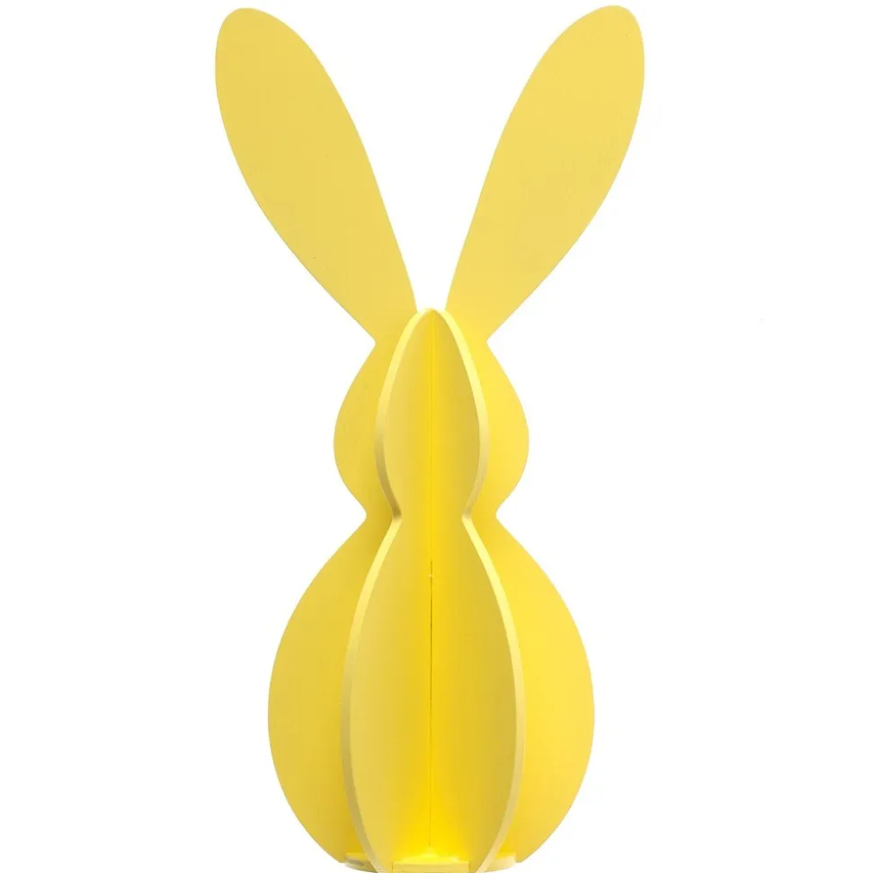 DÉCORATION LAPIN SILHOUETTE BOIS 20.5CM JAUNE