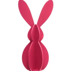 DÉCORATION LAPIN SILHOUETTE BOIS 20.5CM FUCHSIA