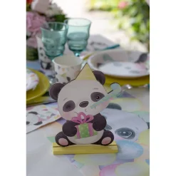 DÉCORATION PANDA ANNIVERSAIRE BOIS 14X4X20CM