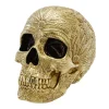 DÉCORATION RÉSINE TÊTE DE MORT BAROQUE 25CM OR