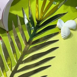 DÉCORATIONS ALOHA FEUILLES TROPICAL PARTY 21P OR