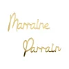 2 DÉCORATIONS PLEXIGLAS PARRAIN MARRAINE 5.5X10CM