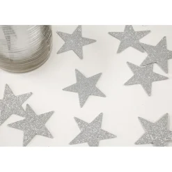 DÉCORATION TABLE ÉTOILES 3.2CM PAILLETÉ ARGENT