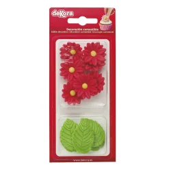 DÉCORS COMESTIBLES MARGUERITES ROUGE