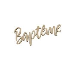 4 DÉCORS DE TABLE BAPTÊME EN BOIS 8CM NATUREL