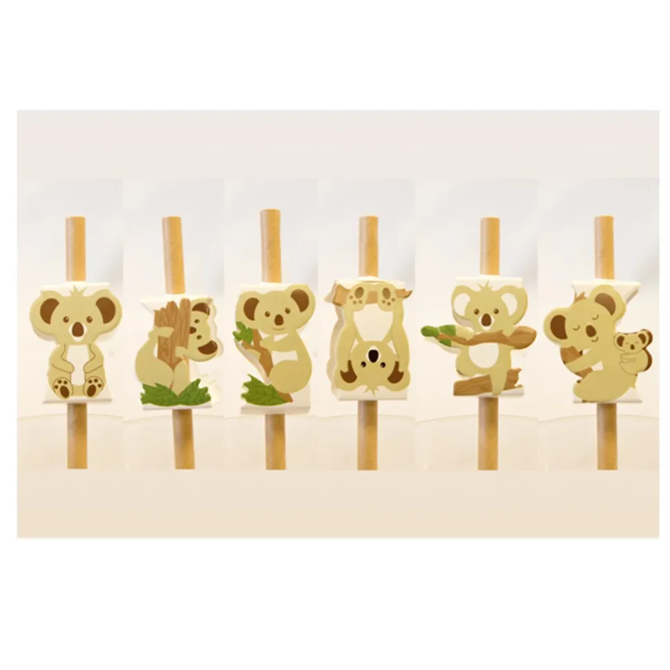 12 DÉCORS POUR PAILLE MOTIF KOALA