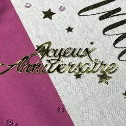 6 DÉCOS DE TABLE JOYEUX ANNIVERSAIRE MÉTAL - OR