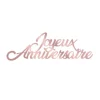 6 DÉCOS DE TABLE JOYEUX ANNIVERSAIRE OR ROSE MÉTAL