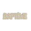 DÉCO TABLE BOIS BAPTÊME OR 24X7X1.5CM LIN