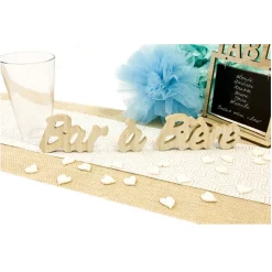 DÉCO TABLE BOIS LETTRES BAR À BIÈRE 30X6CM NATUREL