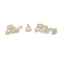 DÉCO TABLE BOIS LETTRES BAR À BIÈRE 30X6CM NATUREL