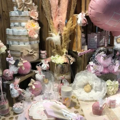 DÉCO TABLE C'EST UNE FILLE ROSE 21 CM