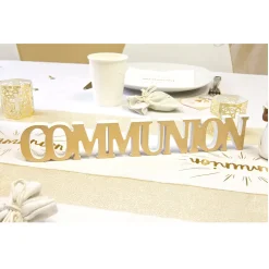 DÉCO TABLE COMMUNION 30X5X1.2CM DÉGRADÉ OR