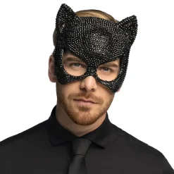 DEMI-MASQUE CHAT SÉDUCTION PREMIUM NOIR ADULTE