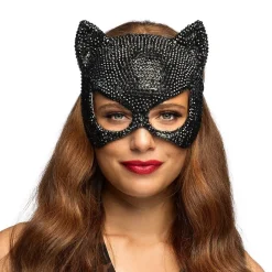 DEMI-MASQUE CHAT SÉDUCTION PREMIUM NOIR ADULTE