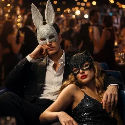 DEMI-MASQUE CHAT SÉDUCTION PREMIUM NOIR ADULTE