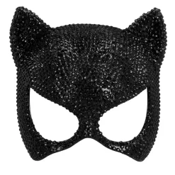 DEMI-MASQUE CHAT SÉDUCTION PREMIUM NOIR ADULTE