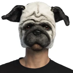 DEMI-MASQUE CHIEN CARLIN PELUCHE ADULTE