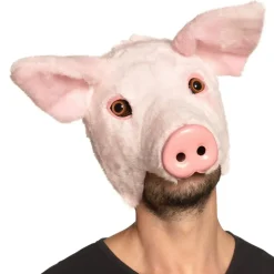 DEMI-MASQUE COCHON PELUCHE ROSE ADULTE