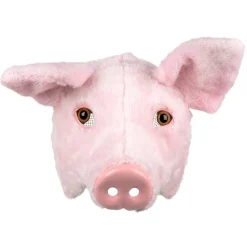 DEMI-MASQUE COCHON PELUCHE ROSE ADULTE