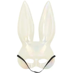 DEMI-MASQUE LAPIN SÉDUCTION POINTES ARGENT ADULTE