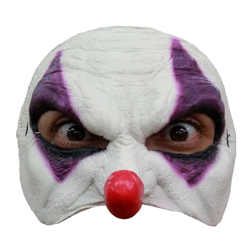 DEMI-MASQUE LATEX CLOWN HOSTILE VIOLET ADULTE