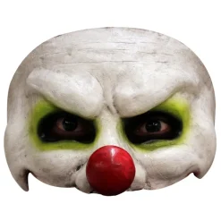 DEMI-MASQUE LATEX CLOWN HOSTILE VERT ADULTE