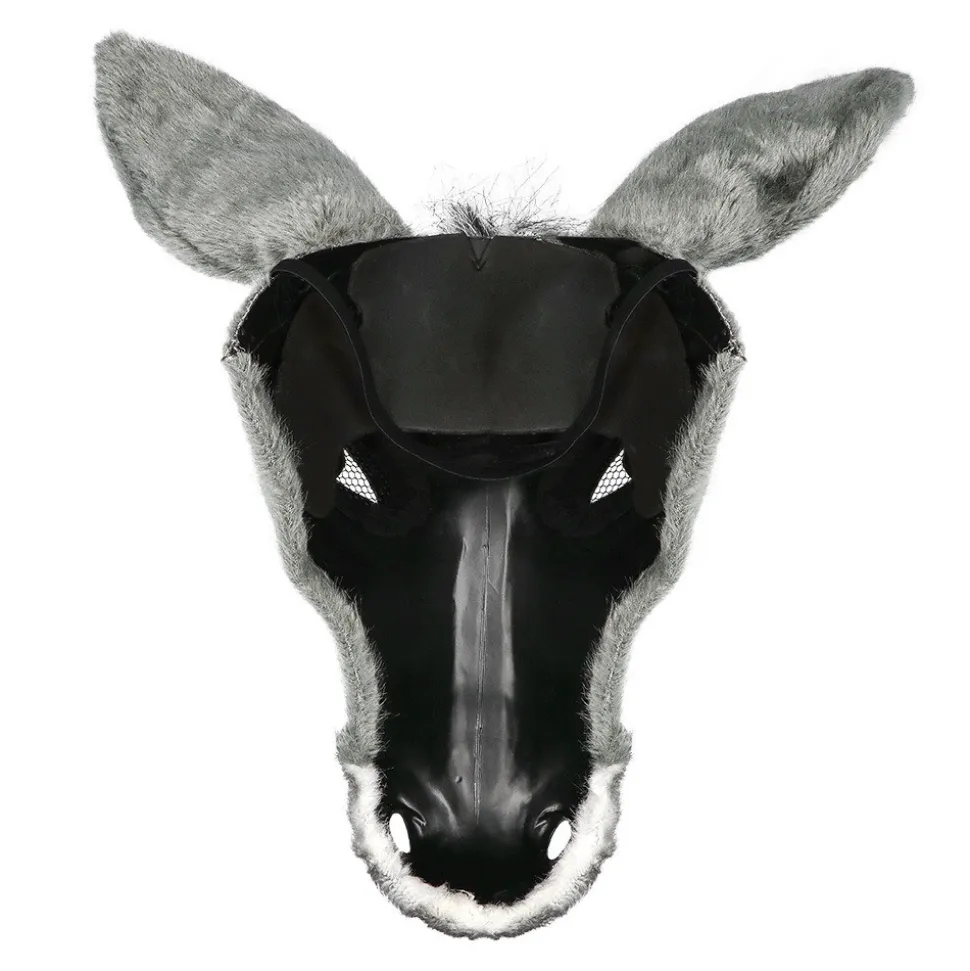 DEMI-MASQUE ÂNE GRIS PELUCHE ADULTE