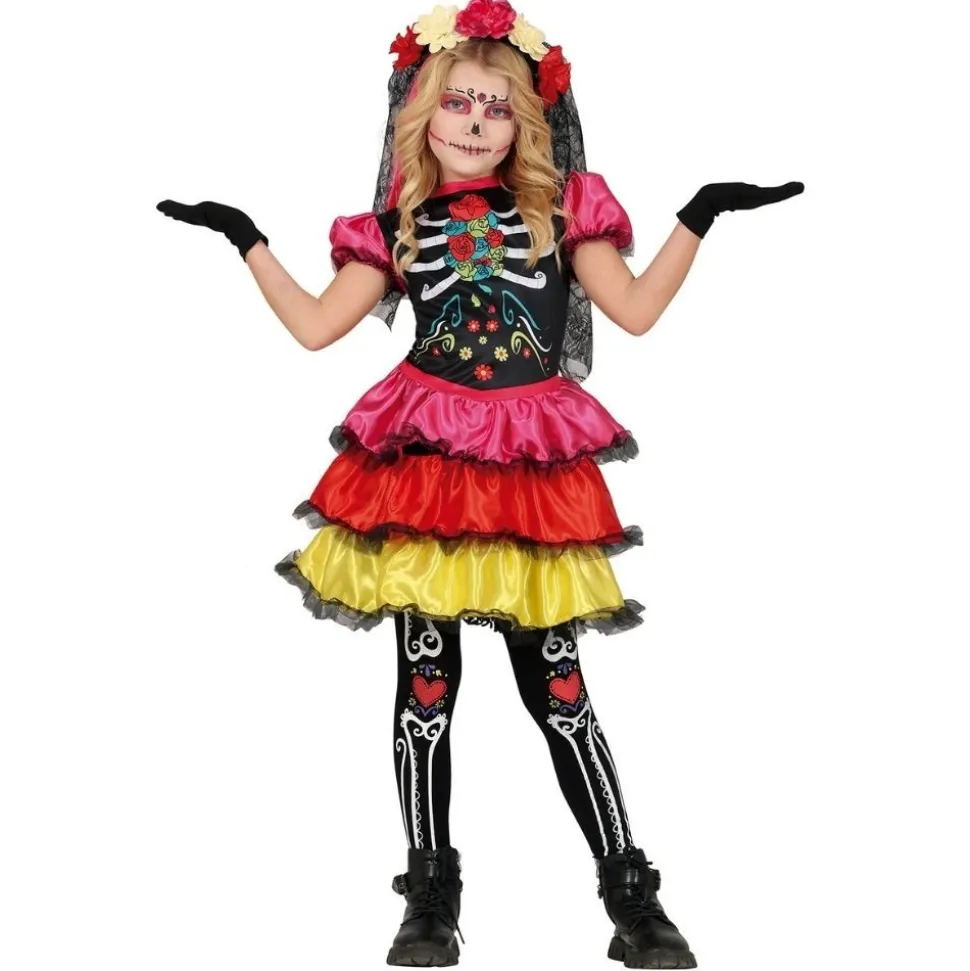 DÉGUISEMENT CATRINA JOUR DES MORTS COLORÉ FILLE