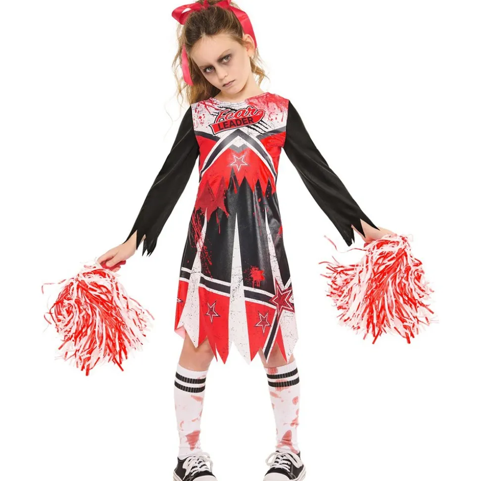 DÉGUISEMENT CHEERLEADER ZOMBIE POMPOM FILLE