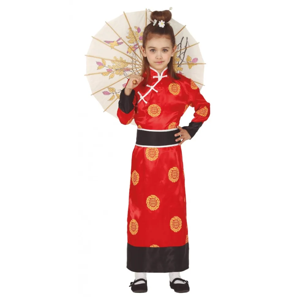 DÉGUISEMENT CHINOISE KIMONO ROUGE FILLE