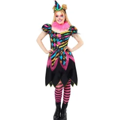 DÉGUISEMENT CLOWN HORRIFIQUE ROBE NÉON FEMME