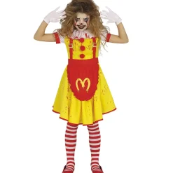 DÉGUISEMENT CLOWN RONALD BURGER ENSANGLANTÉ FILLE